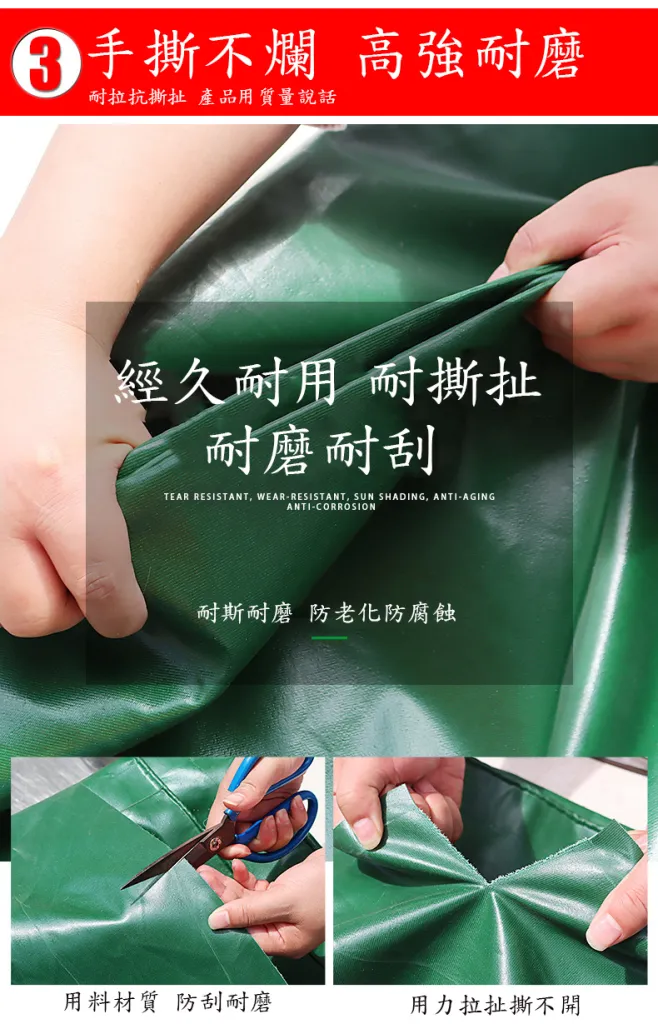 篷布鋅扣細節特寫，提升固定穩定性與耐候性