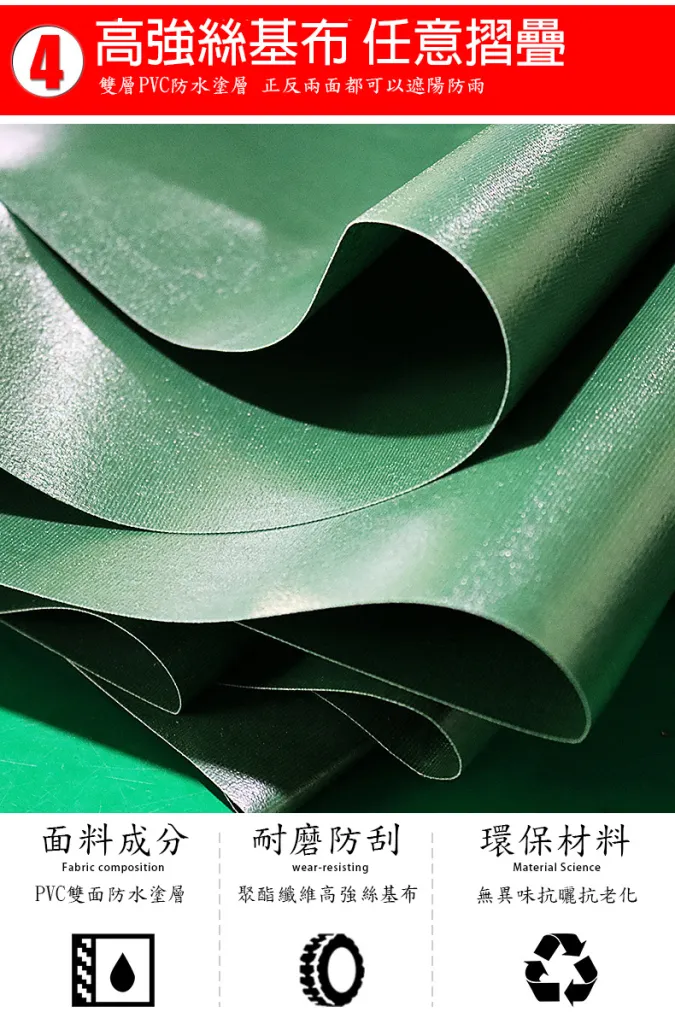 防水布立體包邊設計，抗撕裂與耐拉伸特性