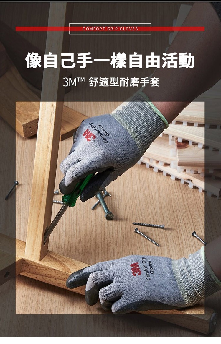防滑手套推薦｜3M丁腈塗掌手套，舒適透氣長時間佩戴不悶熱
