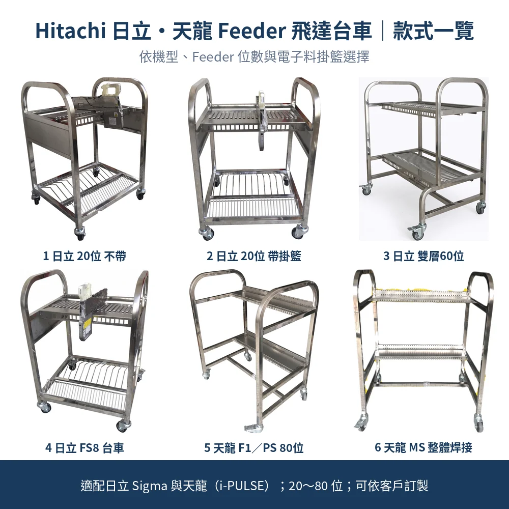Hitachi 日立・天龍 Feeder Cart 飛達台車款式一覽