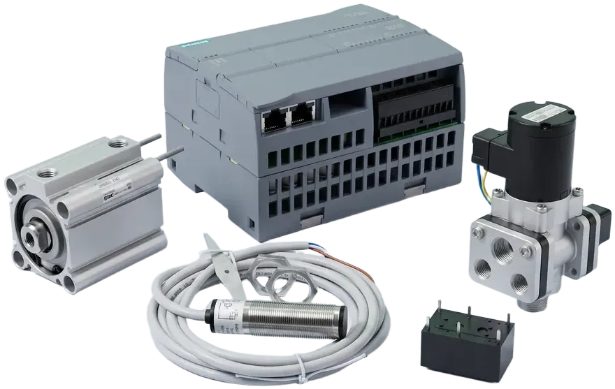 氣動元件、PLC、感測器與繼電器